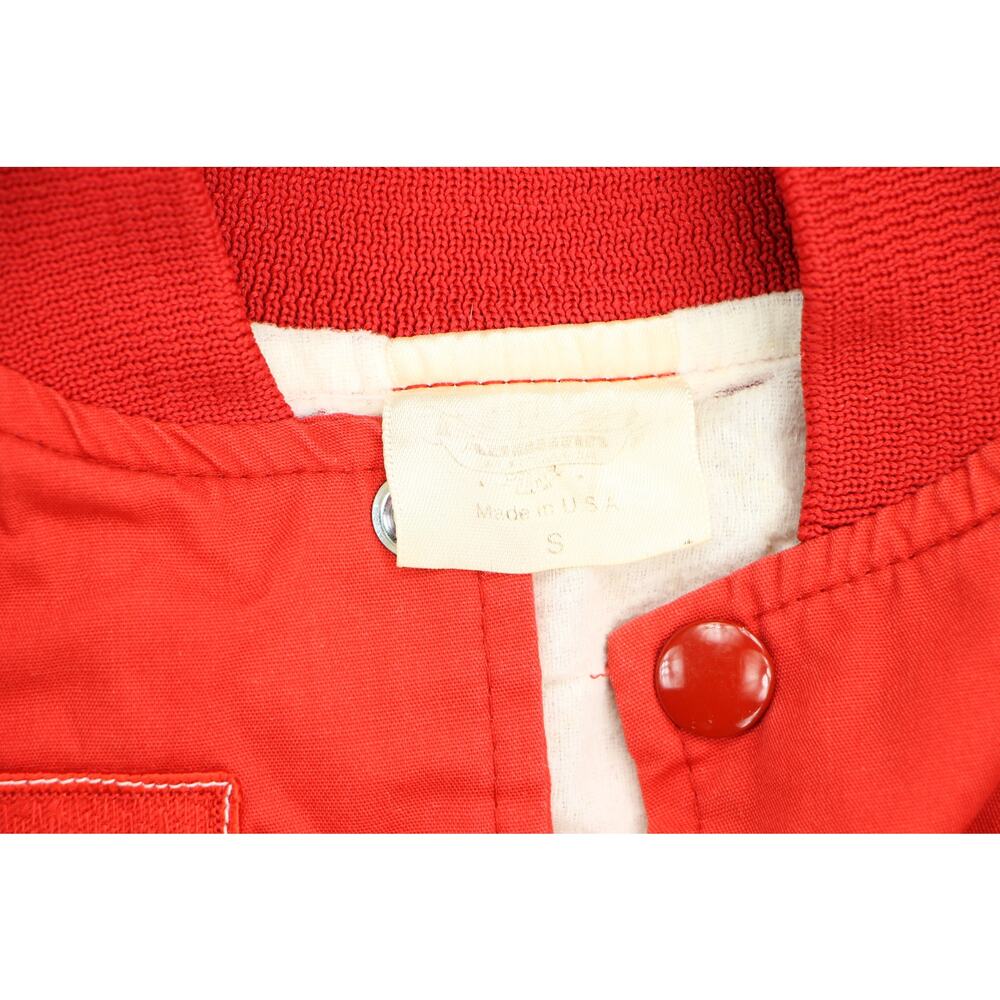 Vintage Red Bomber Jacket with Yellow Graphic - Picture 13 of 13